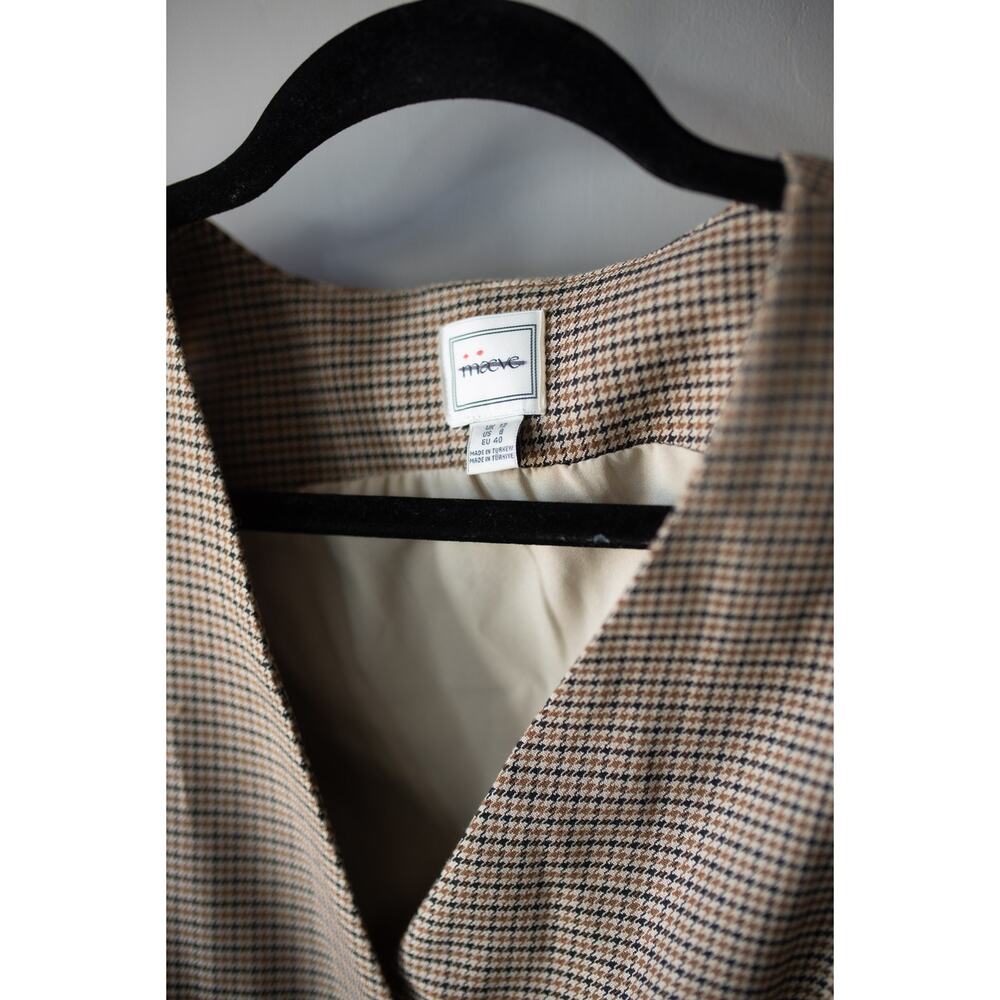 Anthropologie Brown Plaid Wide-Leg Jumpsuit - Picture 3 of 4